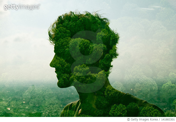 141883301 | 게티이미지코리아 | double exposure of man and trees Royalty-Free 이미지
